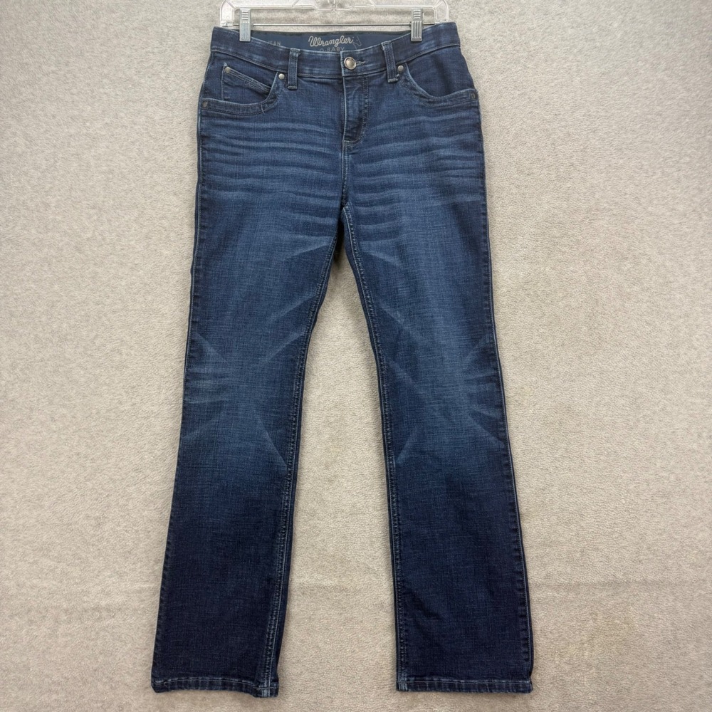 Wrangler Q-Baby Jeans Womens 5x32 Dark Blue Denim Pants Ultimate Riding‎ Bootcut